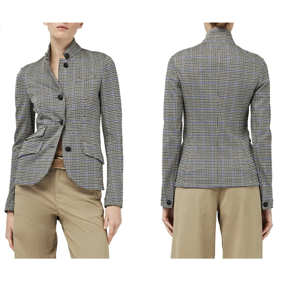 RAG & BONE Slade Blazer Slim Fit Houndstooth Blazer Size 4 Wool Cotton Fall - Picture 11 of 11